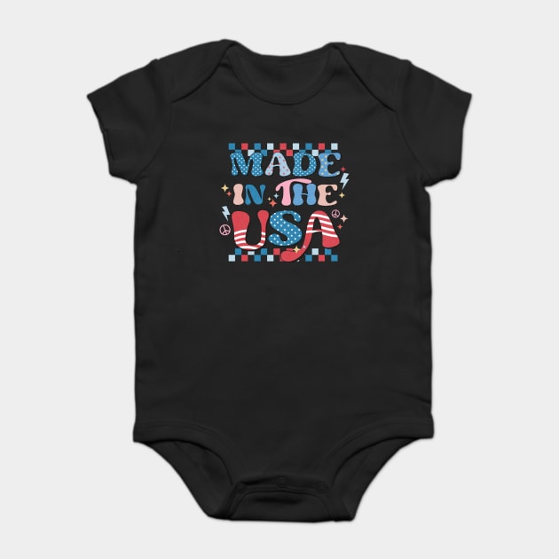 Made in United States 4th July Baby Bodysuit by The WYLD Tribe